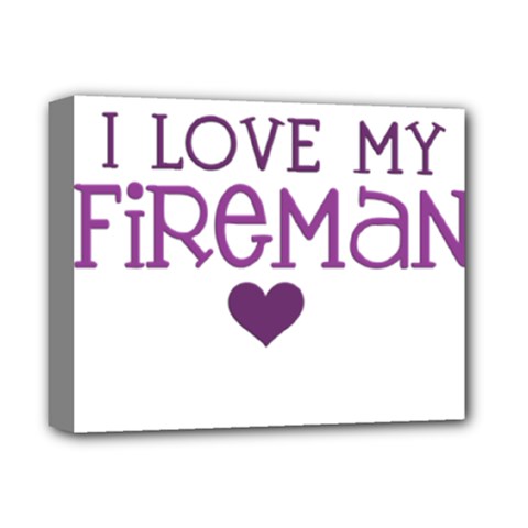 I Love My Fireman Deluxe Canvas 14  x 11  (Stretched) from ArtsNow.com