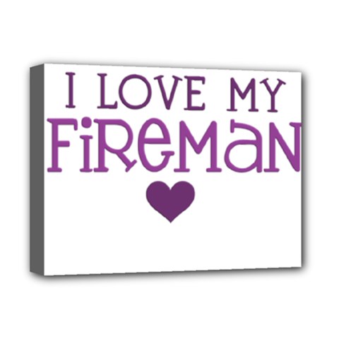 I Love My Fireman Deluxe Canvas 16  x 12  (Stretched)  from ArtsNow.com