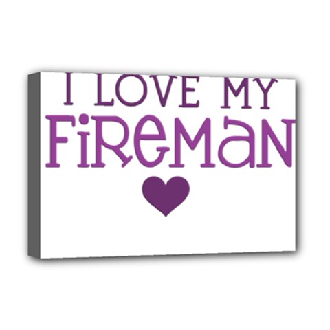 I Love My Fireman Deluxe Canvas 18  x 12  (Stretched) from ArtsNow.com