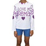 I Love My Fireman Kids  Long Sleeve Swimwear