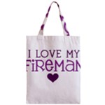 I Love My Fireman Zipper Classic Tote Bag