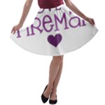 I Love My Fireman A-line Skater Skirt