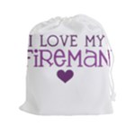 I Love My Fireman Drawstring Pouch (XXL)