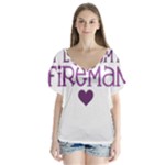 I Love My Fireman V-Neck Flutter Sleeve Top