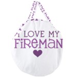 I Love My Fireman Giant Round Zipper Tote