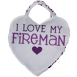 I Love My Fireman Giant Heart Shaped Tote