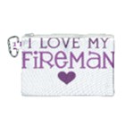 I Love My Fireman Canvas Cosmetic Bag (Medium)