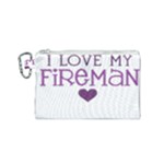 I Love My Fireman Canvas Cosmetic Bag (Small)