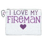 I Love My Fireman Canvas Cosmetic Bag (XL)