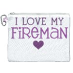 I Love My Fireman Canvas Cosmetic Bag (XXL)