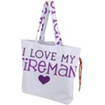 I Love My Fireman Drawstring Tote Bag