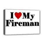 I Love My Fireman Deluxe Canvas 18  x 12  (Stretched)