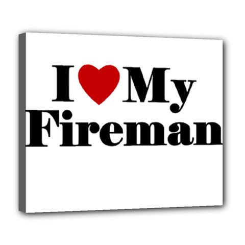 I Love My Fireman Deluxe Canvas 24  x 20  (Stretched) from ArtsNow.com