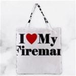 I Love My Fireman Grocery Tote Bag