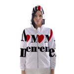 I Love My Fireman Women s Hooded Windbreaker