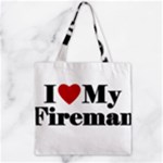 I Love My Fireman Zipper Grocery Tote Bag