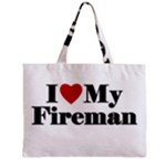 I Love My Fireman Zipper Mini Tote Bag