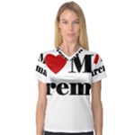 I Love My Fireman V-Neck Sport Mesh Tee