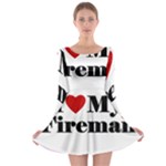 I Love My Fireman Long Sleeve Skater Dress