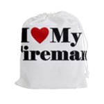 I Love My Fireman Drawstring Pouch (XXL)