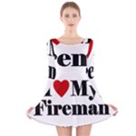 I Love My Fireman Long Sleeve Velvet Skater Dress