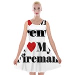 I Love My Fireman Velvet Skater Dress