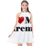 I Love My Fireman Halter Neckline Chiffon Dress 