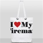 I Love My Fireman Full Print Rope Handle Tote (Small)