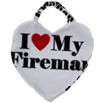 I Love My Fireman Giant Heart Shaped Tote