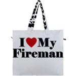 I Love My Fireman Canvas Travel Bag