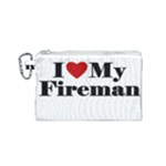 I Love My Fireman Canvas Cosmetic Bag (Small)