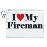 I Love My Fireman Canvas Cosmetic Bag (XL)