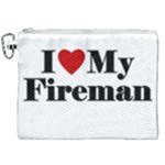 I Love My Fireman Canvas Cosmetic Bag (XXL)