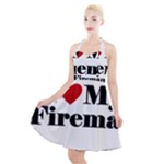 I Love My Fireman Halter Party Swing Dress 