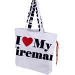 I Love My Fireman Drawstring Tote Bag