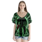 Fighting Irish V-Neck Flutter Sleeve Top