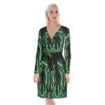 Fighting Irish Long Sleeve Velvet Front Wrap Dress