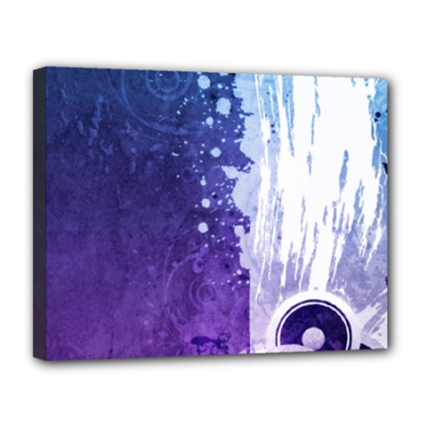 Purple Splash Canvas 14  x 11  (Stretched) from ArtsNow.com