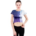 Purple Splash Crew Neck Crop Top