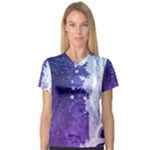 Purple Splash V-Neck Sport Mesh Tee