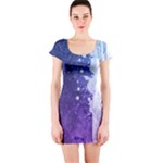 Purple Splash Short Sleeve Bodycon Dress