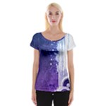 Purple Splash Cap Sleeve Top