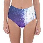 Purple Splash Reversible High-Waist Bikini Bottoms