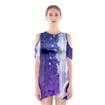 Purple Splash Shoulder Cutout One Piece Dress