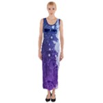 Purple Splash Fitted Maxi Dress