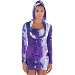 Purple Splash Long Sleeve Hooded T-shirt