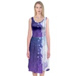 Purple Splash Midi Sleeveless Dress