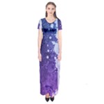 Purple Splash Short Sleeve Maxi Dress