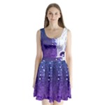 Purple Splash Split Back Mini Dress 