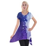 Purple Splash Short Sleeve Side Drop Tunic